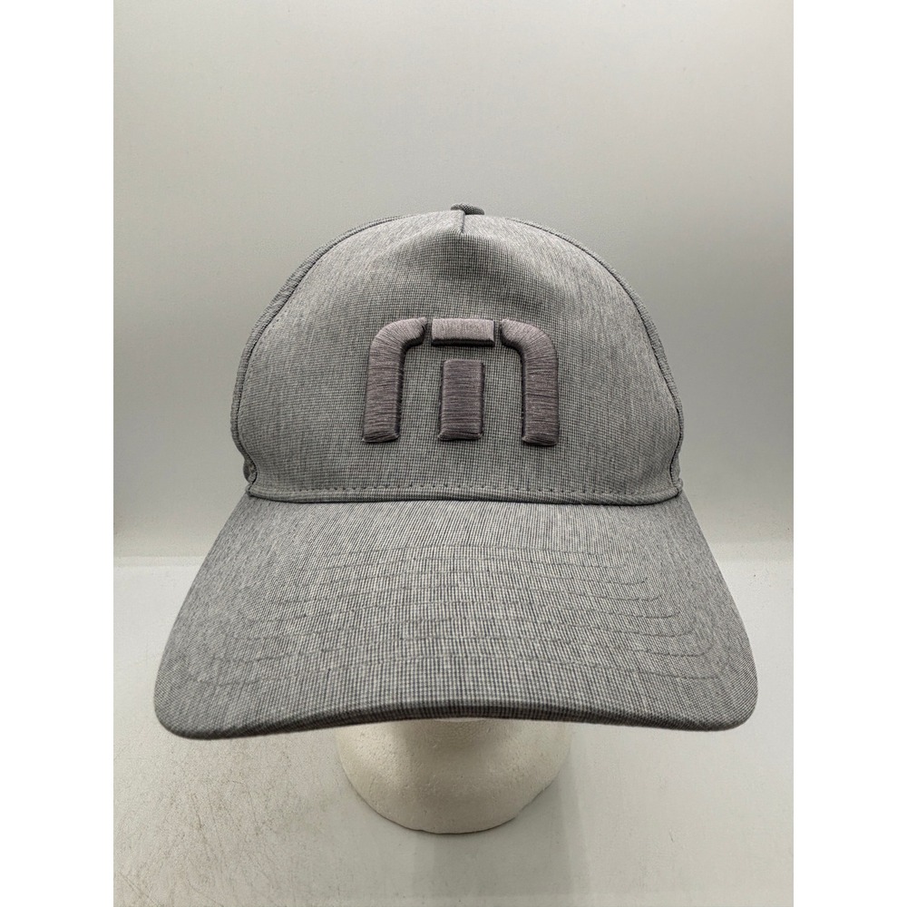 TravisMathew Men's Grey Heathered Flexfit 110 Snapback Golf Hat Adjustable Logo